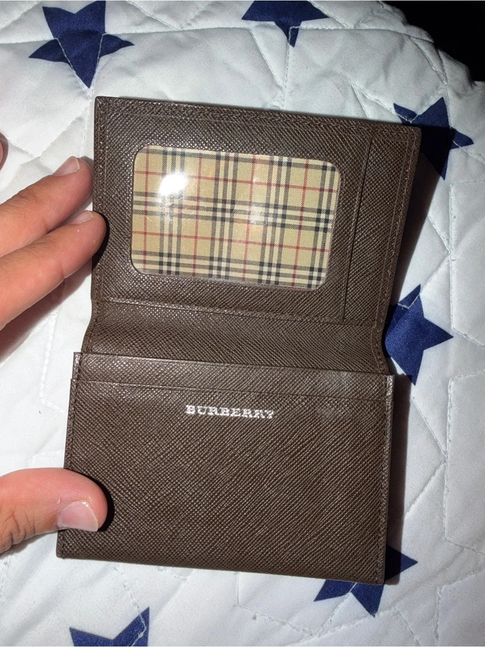 Burberry Brown Leather Key & Card Holder